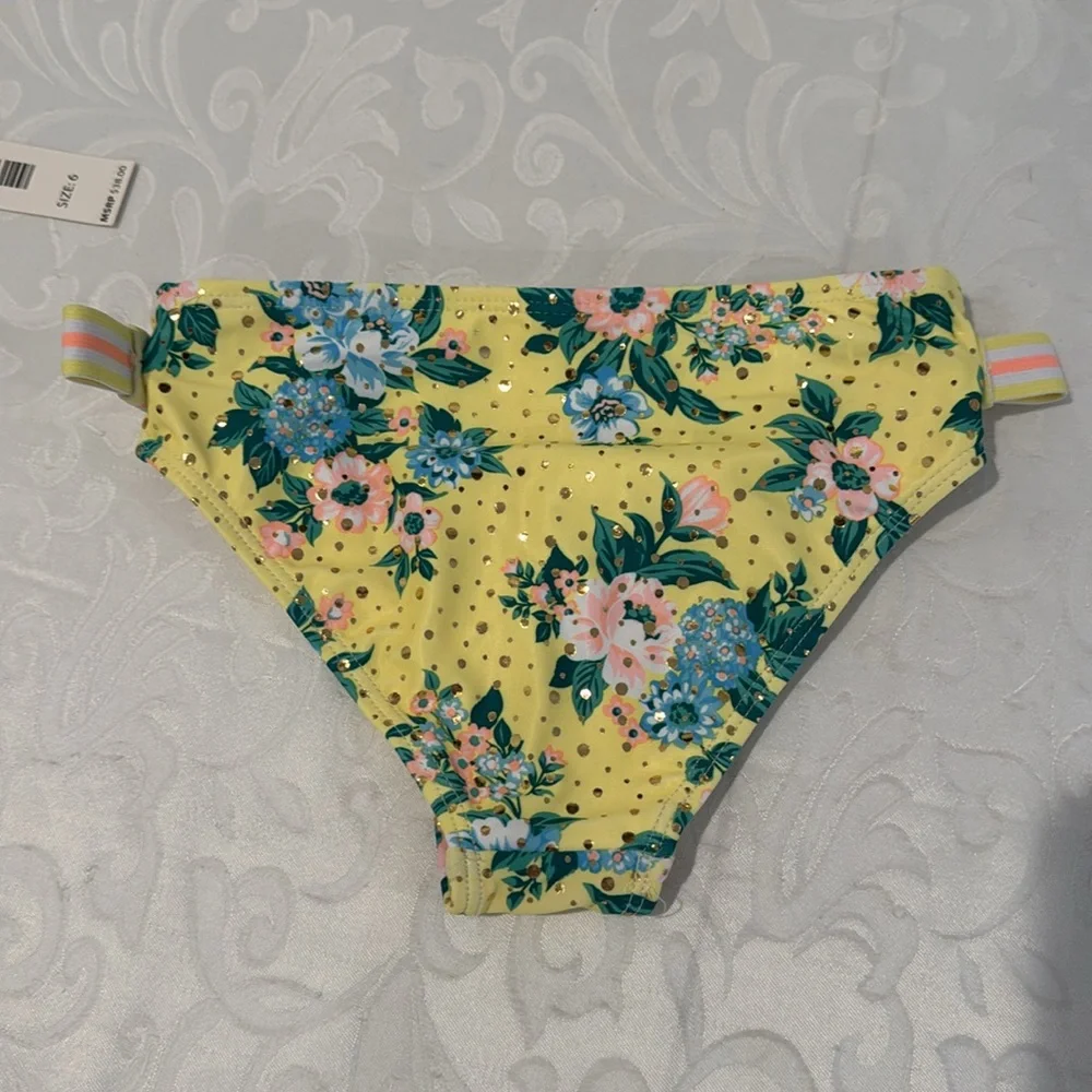 Nicole Miller Kids Floral Ruffle 2 Piece Swim Set  size 6. - Picture 11 of 12